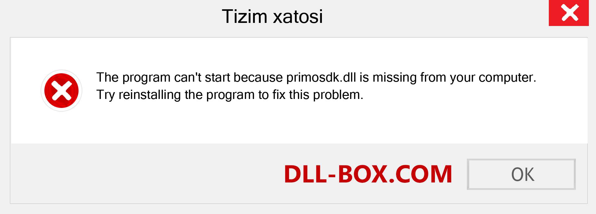 primosdk.dll fayli yo'qolganmi?. Windows 7, 8, 10 uchun yuklab olish - Windowsda primosdk dll etishmayotgan xatoni tuzating, rasmlar, rasmlar